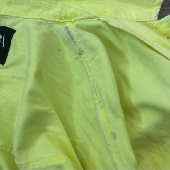 ZARA Women's Oversized Neon Yellow Full Button Front Jean Denim Jacket Size XS - Picture 10 of 13